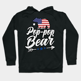 Pop-Pop Bear Patriotic Flag Matching 4th Of July Hoodie